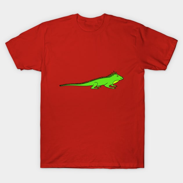 Green Spiky Lizard T-Shirt by JenTiger